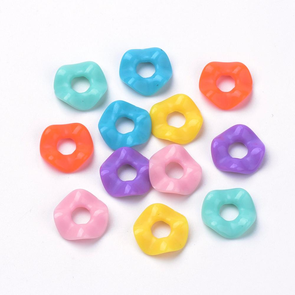 Acryl opaque donut mix 13x3mm - 45 stuks-Kralen-Kraaltjes van Renate