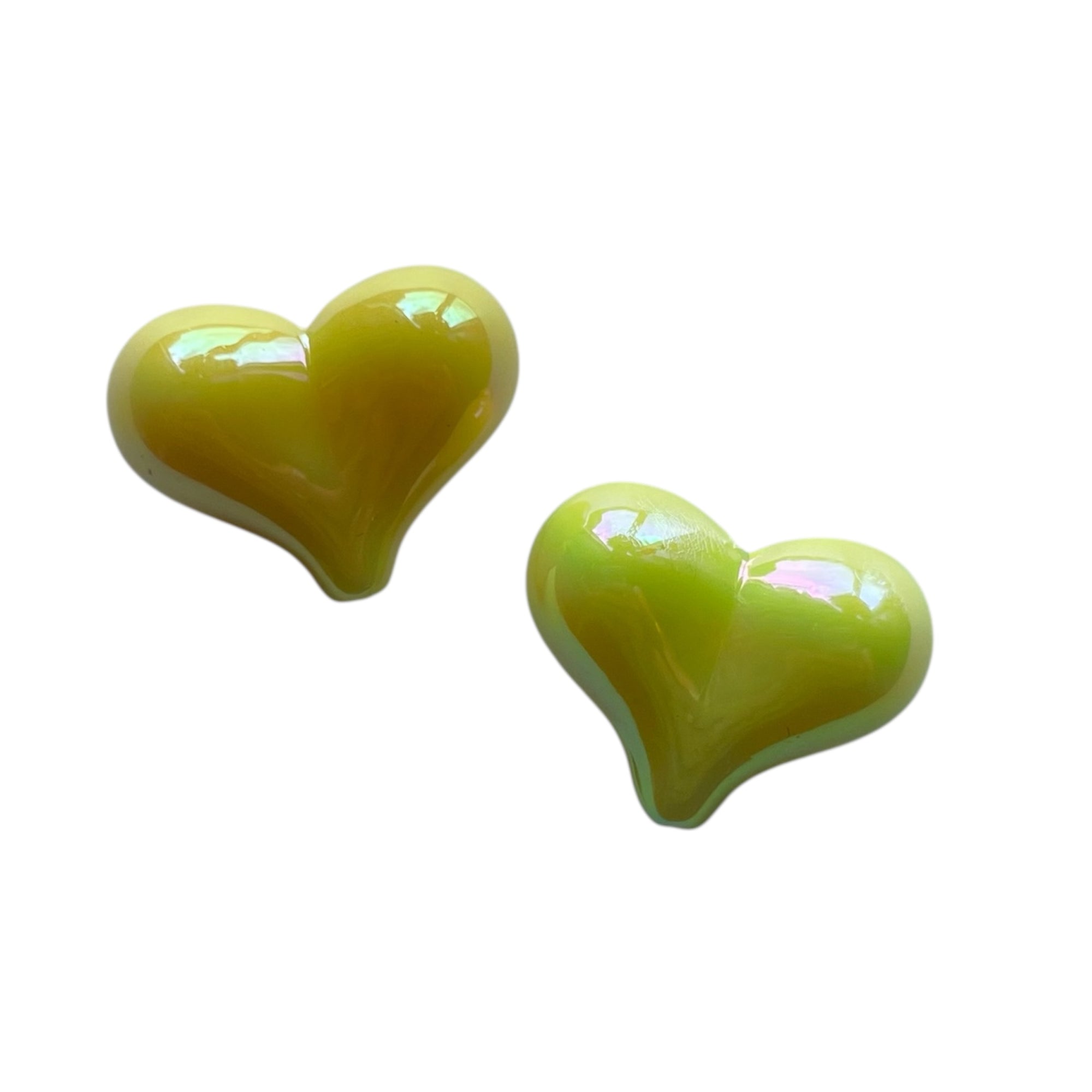 Acryl opaque hartje Geel 16.5mm - per stuk-Kralen-Kraaltjes van Renate