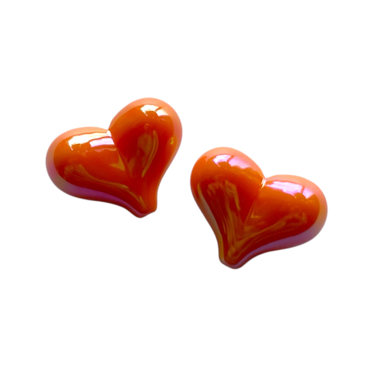 Acryl opaque hartje Oranje 16.5mm - per stuk-Kralen-Kraaltjes van Renate