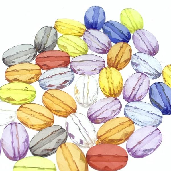 Acryl ovaal Multicolor 15x10mm - 10 stuks-Kraaltjes van Renate
