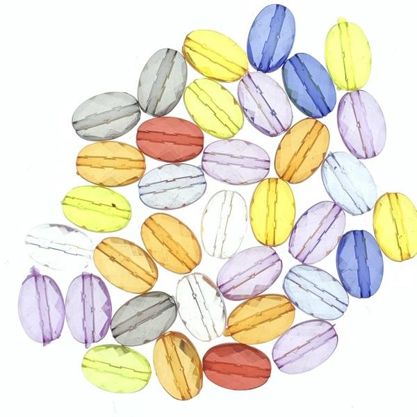 Acryl ovaal Multicolor 15x10mm - 10 stuks-Kraaltjes van Renate