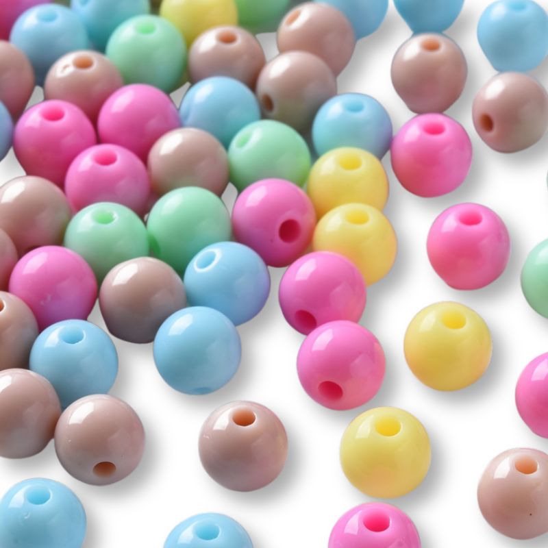 Acryl pastel ronde mix 8mm - 50 stuks-Kralen-Kraaltjes van Renate