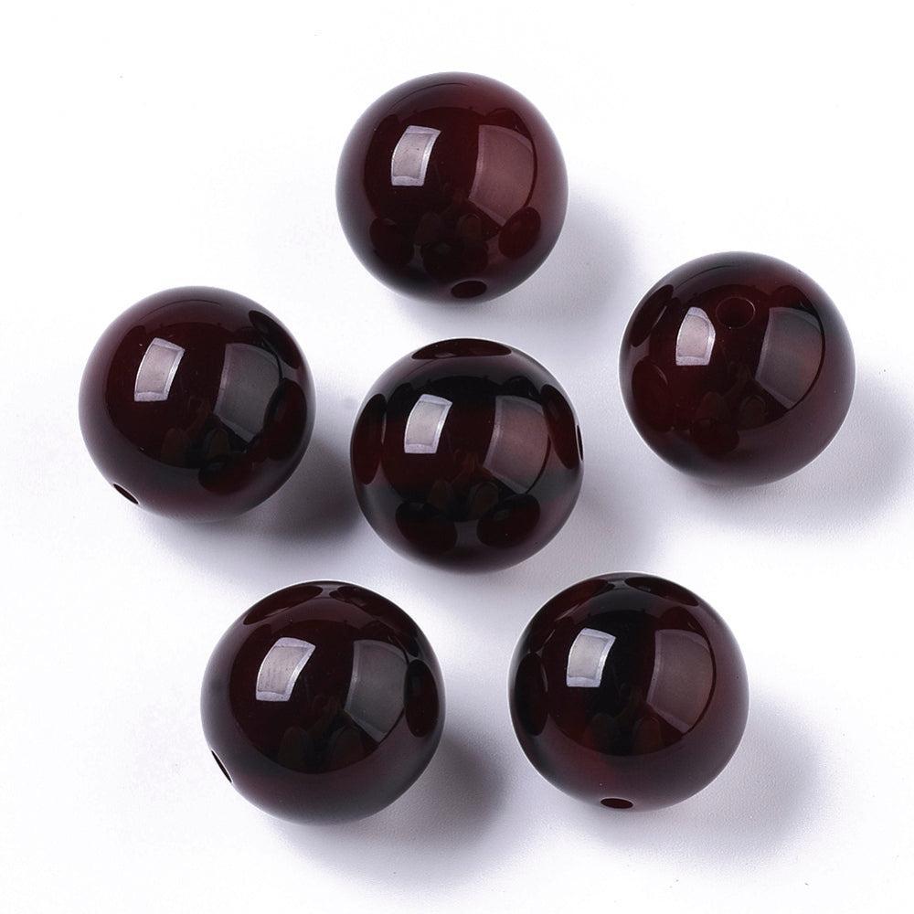 Acryl resin rond coconut Brown 20mm - Per Stuk-Kralen-Kraaltjes van Renate