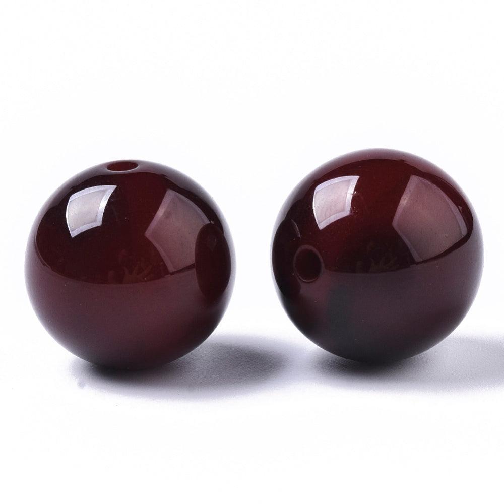 Acryl resin rond coconut Brown 20mm - Per Stuk-Kralen-Kraaltjes van Renate