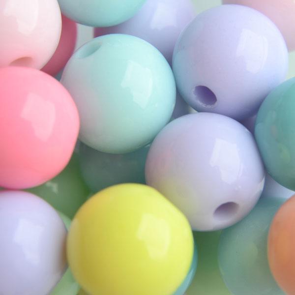 Acryl rond Pastel Bubblegum 12mm - 18 stuks-Kraaltjes van Renate