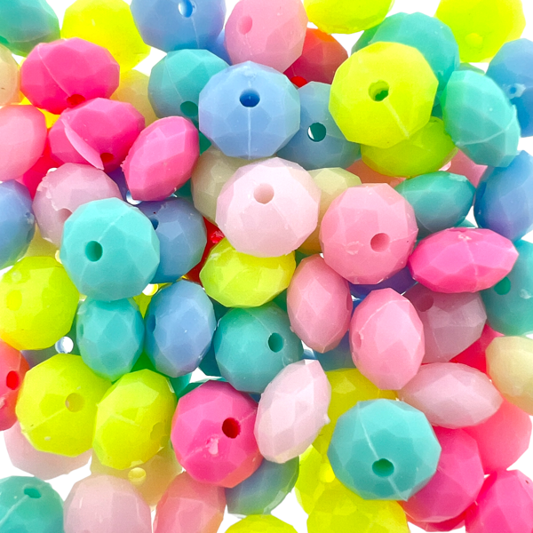 Acryl rondellen pastel mix 8mm - 90 stuks-Kralen-Kraaltjes van Renate