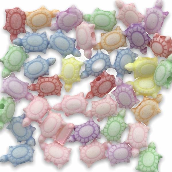 Acryl schildpadden mini multicolor 10x6mm - ±60 stuks-Kraaltjes van Renate