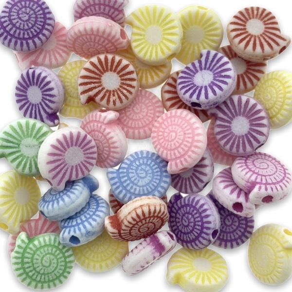 Acryl shell multicolor 10mm - ±35 stuks-Kraaltjes van Renate