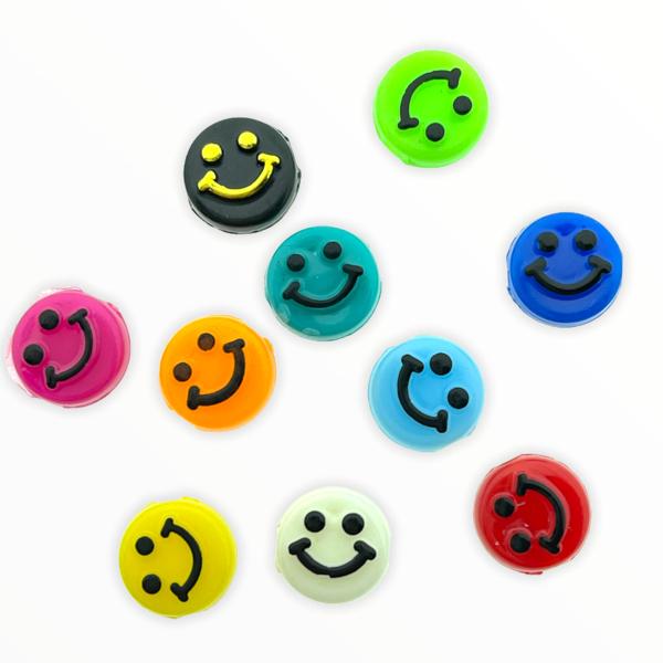 Acryl smiley kralen 10mm - 10 stuks-Kraaltjes van Renate