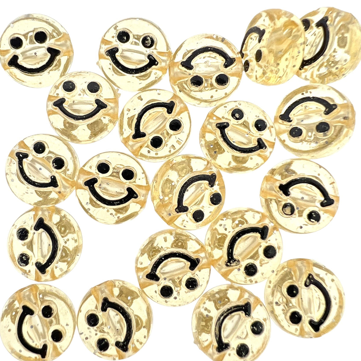Acryl smiley kralen beige 10mm - 20 stuks-Kralen-Kraaltjes van Renate