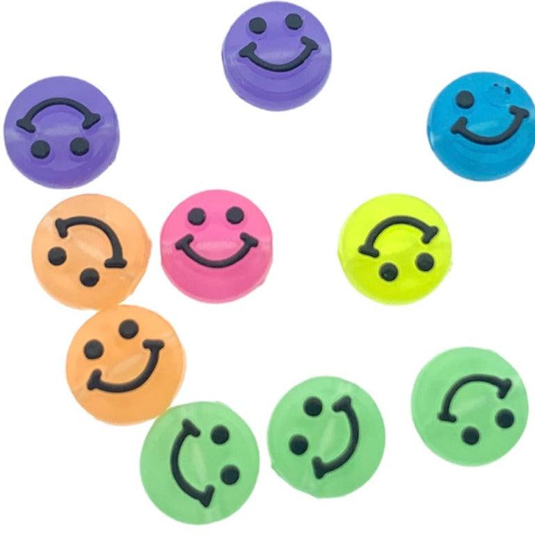 Acryl smiley kralen multicolor 10mm - 10 stuks-Kralen-Kraaltjes van Renate