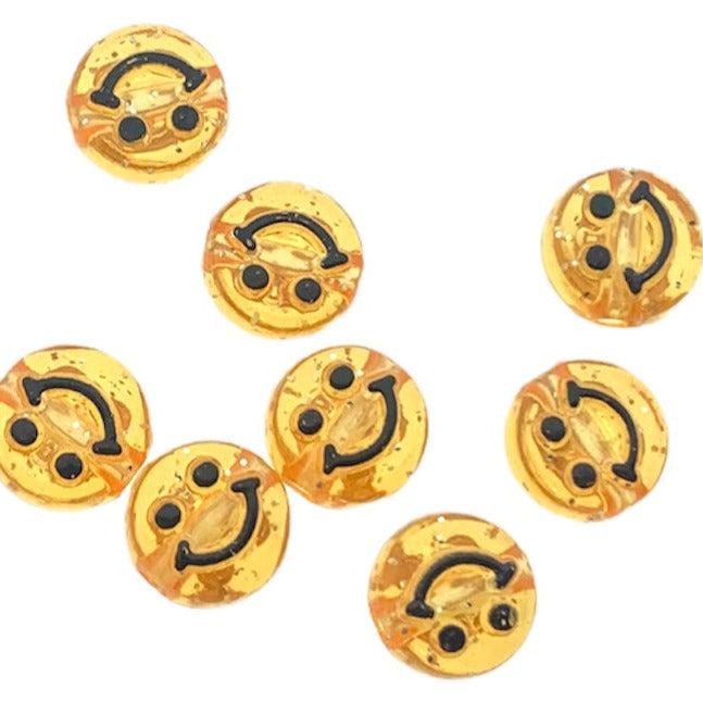 Acryl smiley kralen oranje 10mm - 10 stuks-Kralen-Kraaltjes van Renate