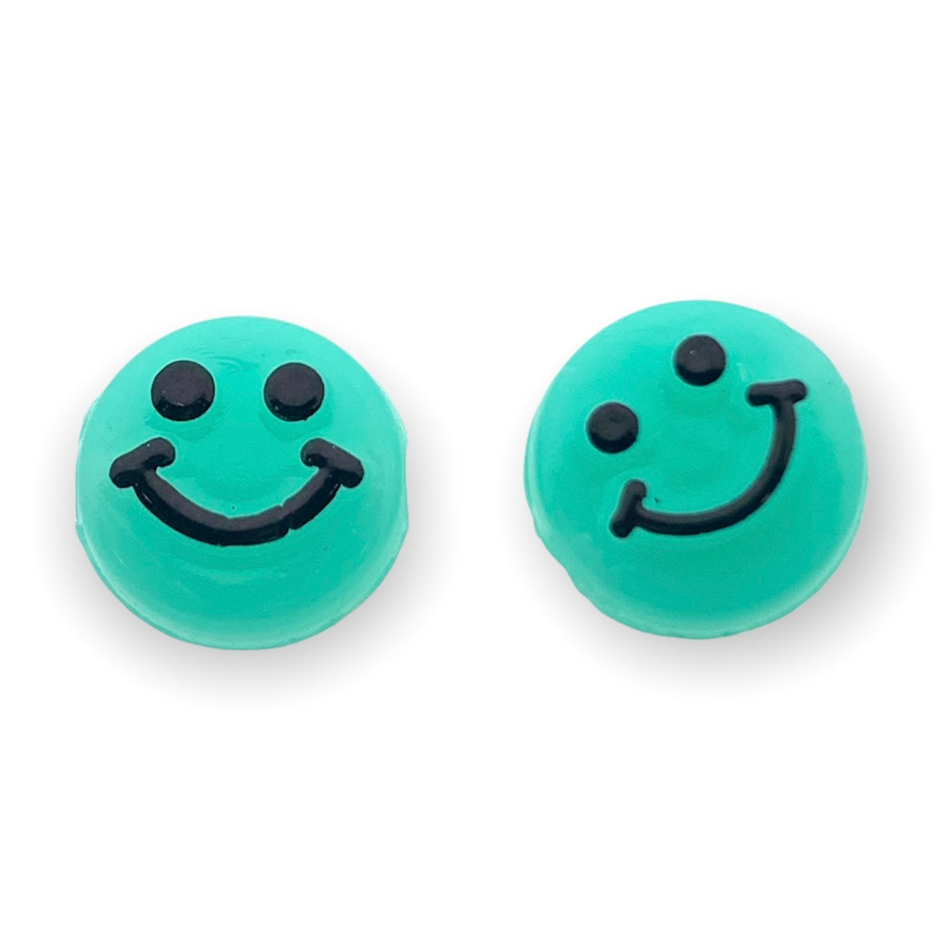 Acryl smileys blauw 10mm - 10 stuks-Kralen-Kraaltjes van Renate