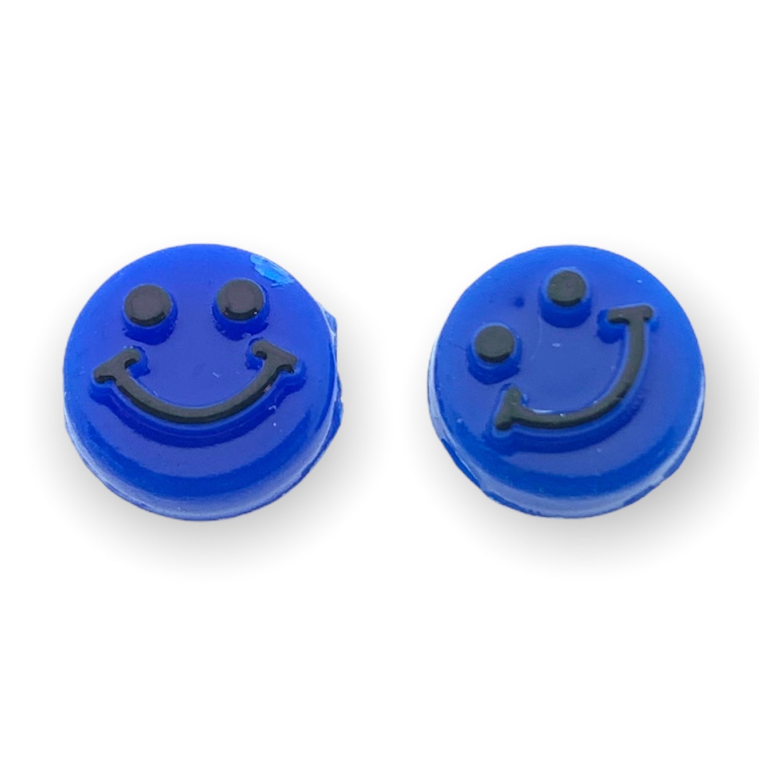 Acryl smileys donkerblauw 10mm - 10 stuks-Kralen-Kraaltjes van Renate