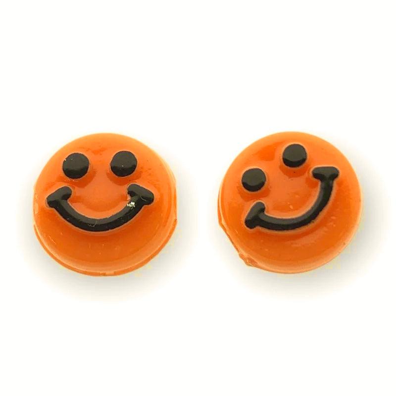 Acryl smileys fel oranje 10mm - 10 stuks-Kralen-Kraaltjes van Renate