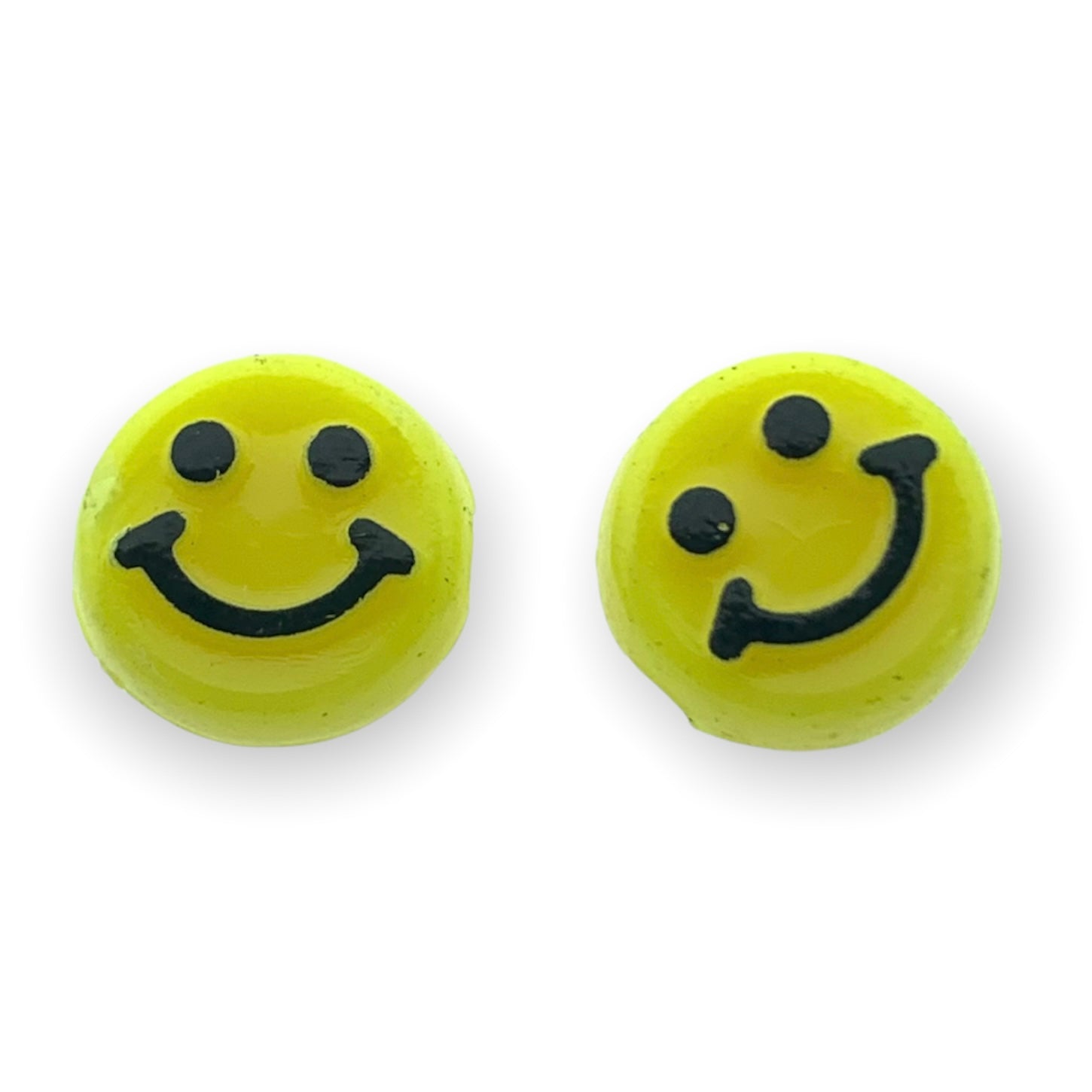 Acryl smileys geel 10mm - 10 stuks-Kralen-Kraaltjes van Renate