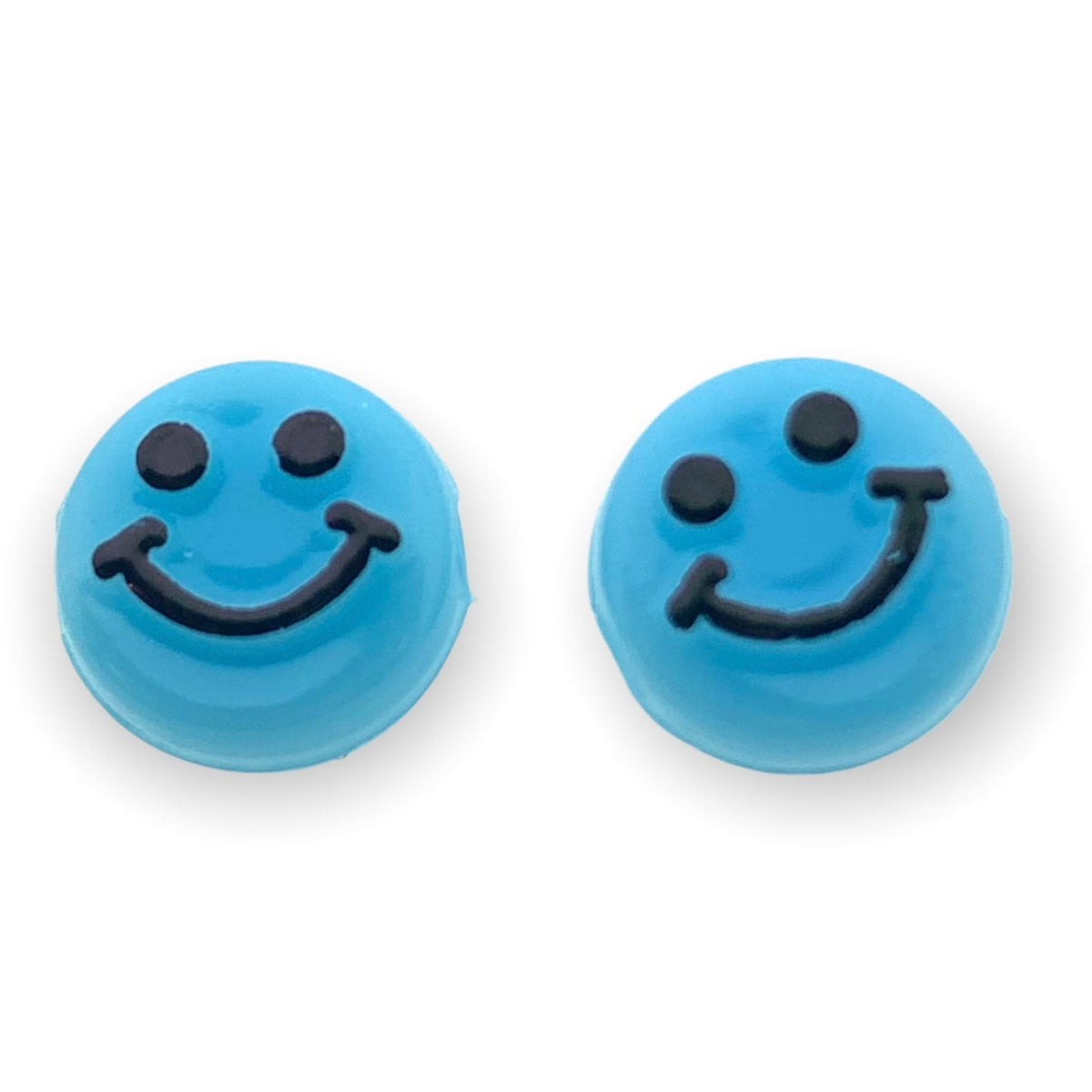 Acryl smileys lichtblauw 10mm - 10 stuks-Kralen-Kraaltjes van Renate