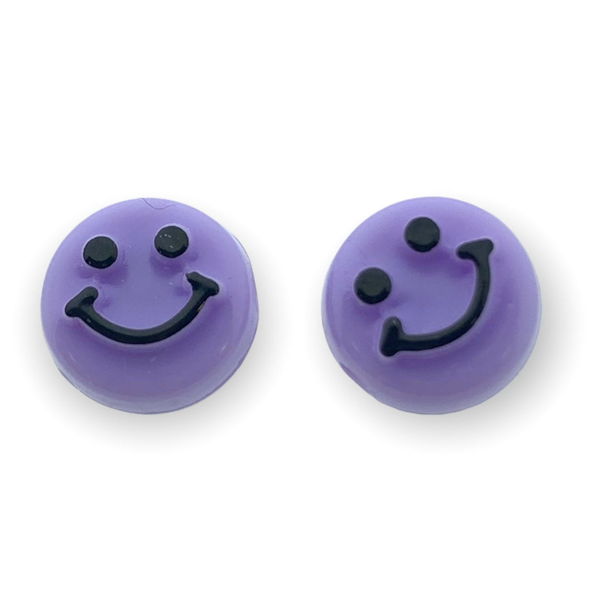 Acryl smileys lila 10mm - 10 stuks-Kralen-Kraaltjes van Renate