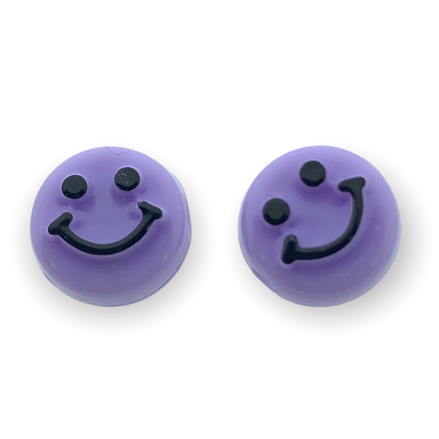 Acryl smileys lila 10mm - 10 stuks-Kralen-Kraaltjes van Renate