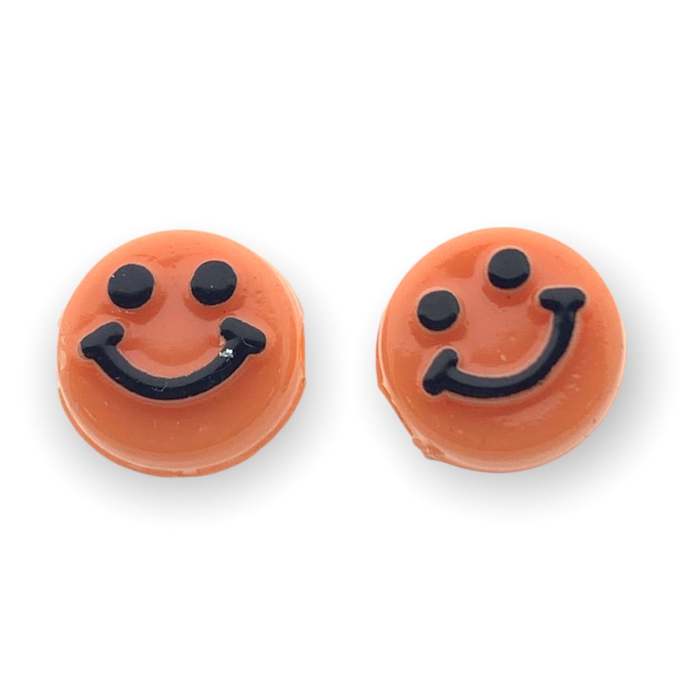 Acryl smileys oranje 10mm - 10 stuks-Kralen-Kraaltjes van Renate