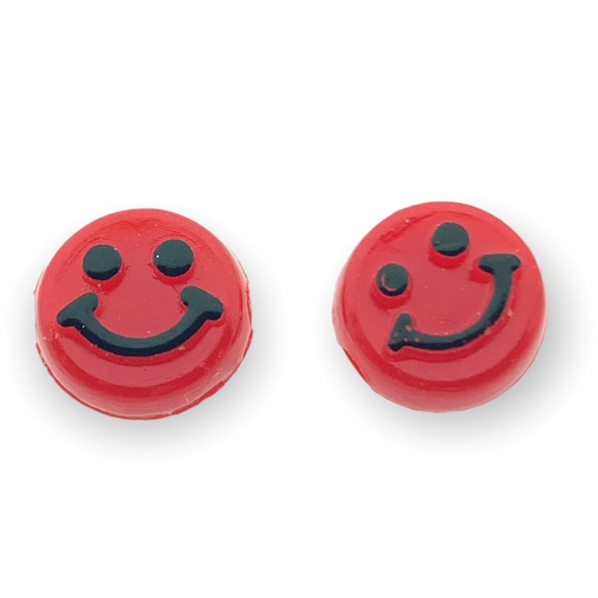 Acryl smileys rood 10mm - 10 stuks-Kralen-Kraaltjes van Renate