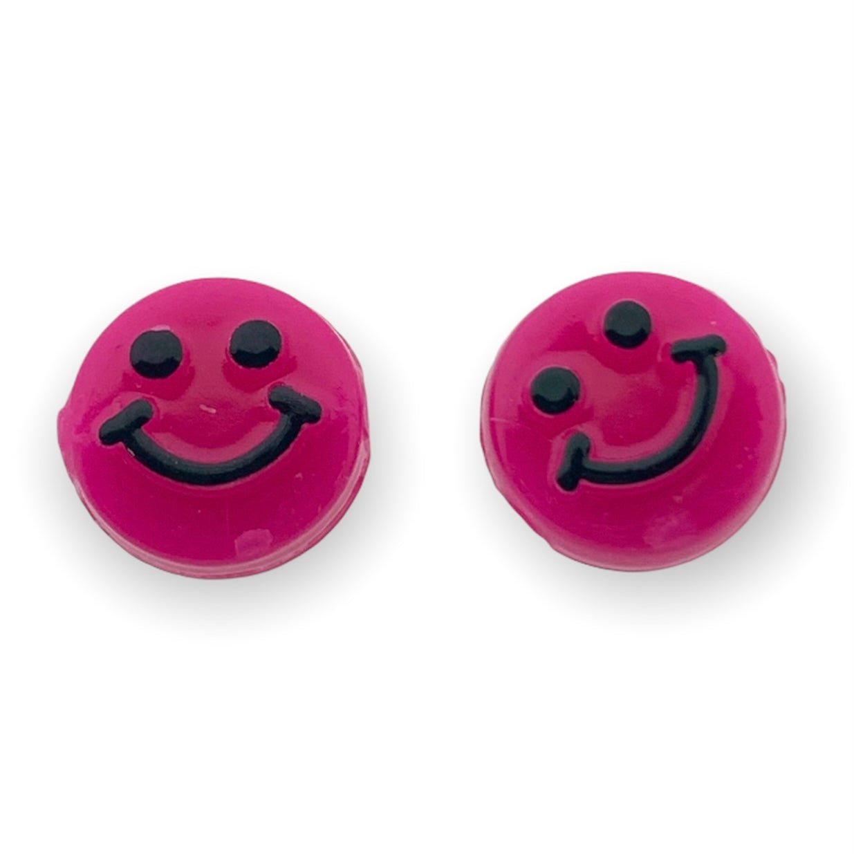 Acryl smileys roze 10mm - 10 stuks-Kralen-Kraaltjes van Renate