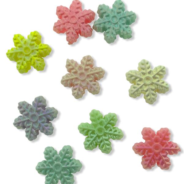 Acryl sneeuwvlok pastel shiny AB mix 14mm - 30 stuks-Kraaltjes van Renate