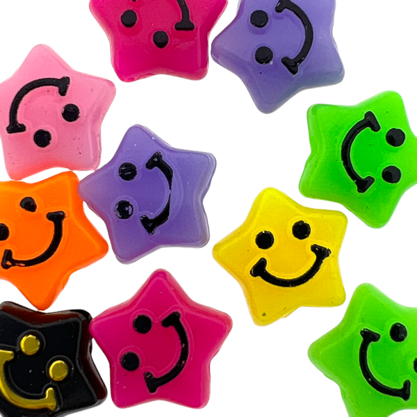 Acryl sterren kralen 10mm - 10 stuks-Kralen-Kraaltjes van Renate