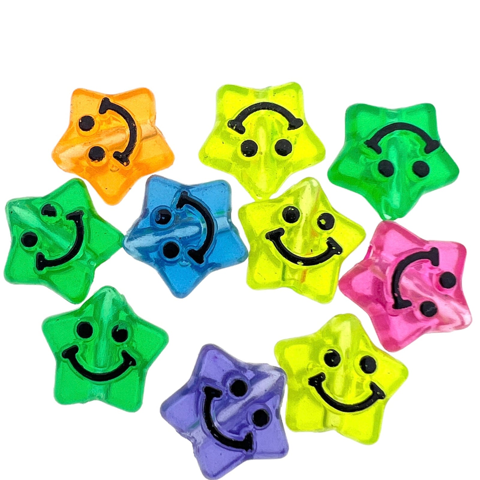 Acryl sterren kralen transparant 10mm - 10 stuks-Kralen-Kraaltjes van Renate