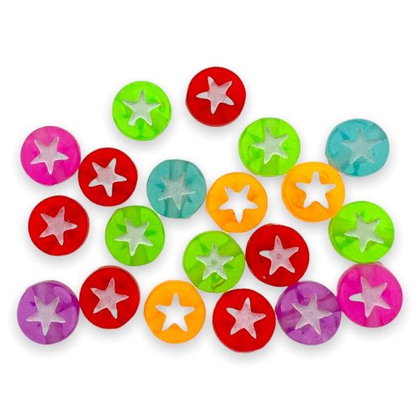 Acryl sterren multicolor 7mm - 20 stuks-Kralen-Kraaltjes van Renate