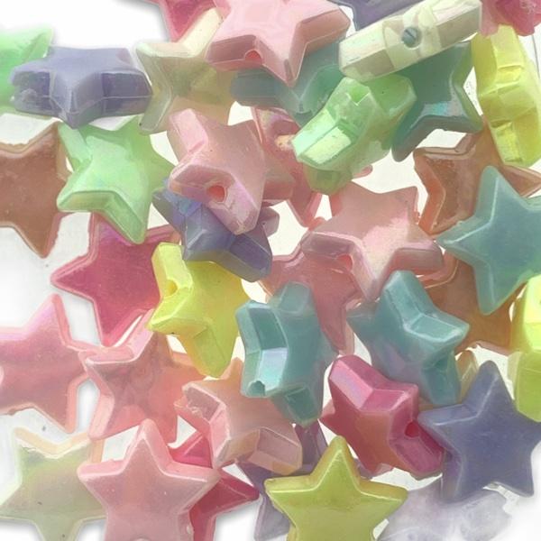 Acryl sterretjes AB multicolor 14mm - 40 stuks-Kraaltjes van Renate