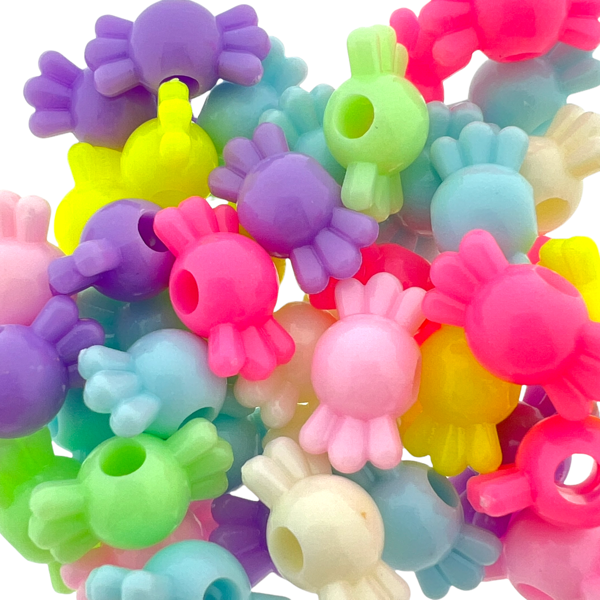 Acryl strikjes mix 16mm - 40 stuks-Kralen-Kraaltjes van Renate