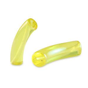 Acryl tube kralen Freesia yellow-AB coating 33x8mm - per stuk-Kralen-Kraaltjes van Renate