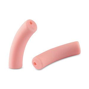Acryl tube kralen matt Bubble gum pink 32x8mm - per stuk-Kralen-Kraaltjes van Renate