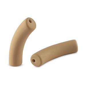 Acryl tube kralen matt Camel brown 32x8mm - per stuk-Kralen-Kraaltjes van Renate