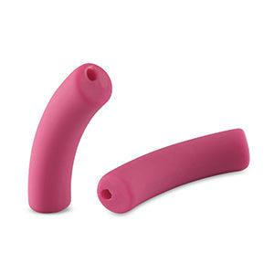 Acryl tube kralen matt Magenta pink 32x8mm - per stuk-Kralen-Kraaltjes van Renate