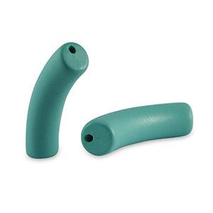 Acryl tube kralen matt Teal green 32x8mm - per stuk-Kralen-Kraaltjes van Renate