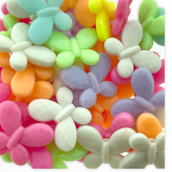 Acryl vlinder pastel Multicolor 13x17mm - 50 stuks-Kraaltjes van Renate