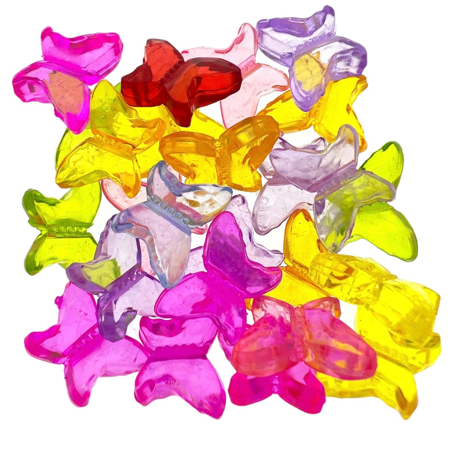 Acryl vlinders gekleurde mix 11x15x5mm- 25 stuks-Kralen-Kraaltjes van Renate