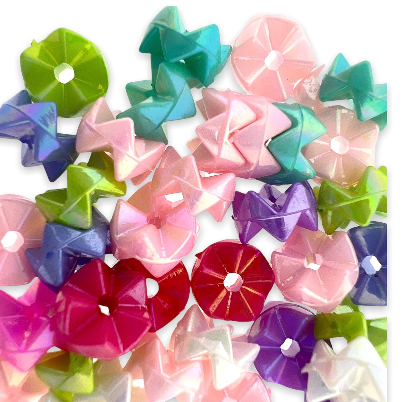 Acryl wokkels mix 9mm - 35 stuks-Kralen-Kraaltjes van Renate