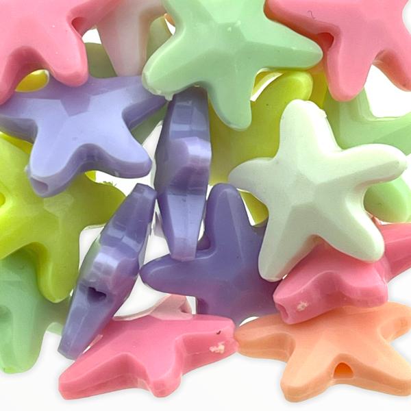 Acryl zeesterren Multicolor 7mm - 20 stuks-Kraaltjes van Renate