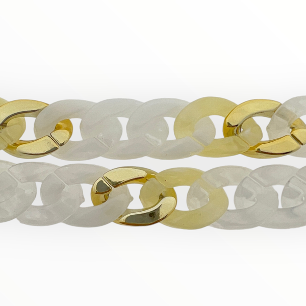 Acrylic chain Pastel Geel 16x22x5mm - prijs per ±20cm-ketting-Kraaltjes van Renate