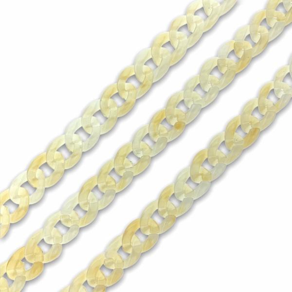 Acrylic chain geel 13x10mm - prijs per ±20cm-Kraaltjes van Renate
