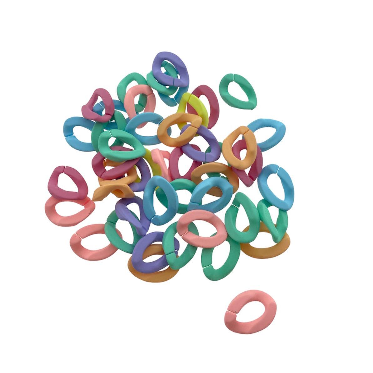 Acrylic chain multicolor 23x16x5mm - prijs per stuk-ketting-Kraaltjes van Renate