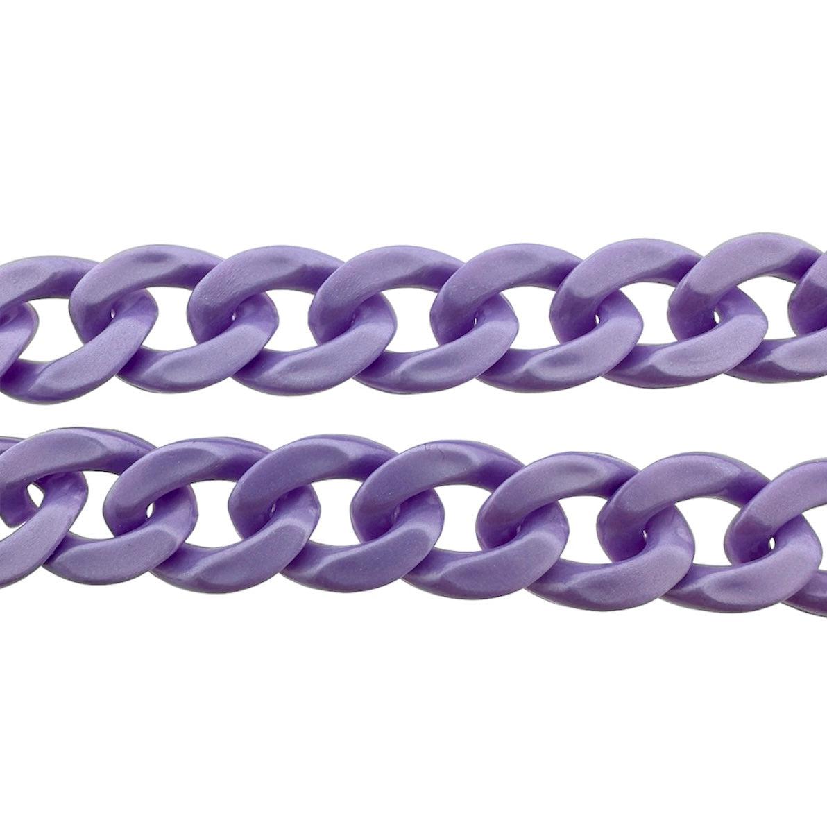 Acrylic chain purple 23x16.5x4mm - prijs per ±20cm-ketting-Kraaltjes van Renate