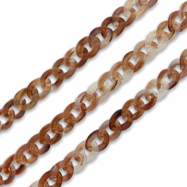 Acrylic chain rood 13x10mm - prijs per ±20cm-Kraaltjes van Renate