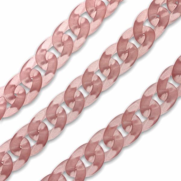 Acrylic chain roze 30x21mm - prijs per ±20cm-Kraaltjes van Renate