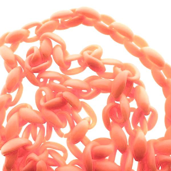 Acrylic chain roze/oranje 16x11mm - prijs per ±50cm-ketting-Kraaltjes van Renate