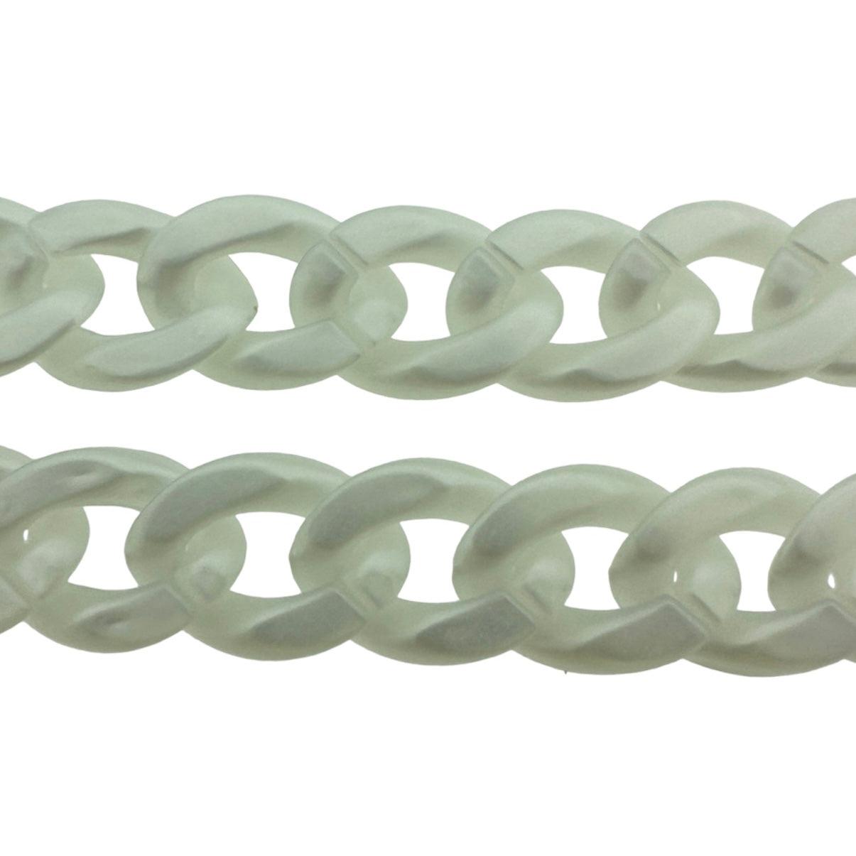 Acrylic chain white 23x16.5x4mm - prijs per ±20cm-ketting-Kraaltjes van Renate