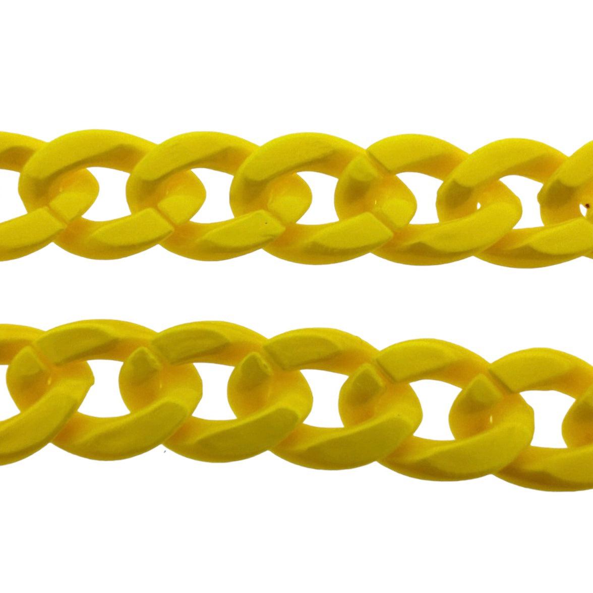 Acrylic chain yellow 23x16.5x4mm - prijs per ±20cm-ketting-Kraaltjes van Renate